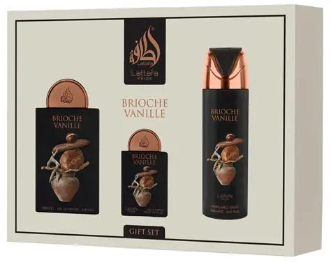 Brioche Vanille- Lattafa Pride Gift Set (EDP 100ml +  EDP 20 ML + Perfume Spray 200 ML)