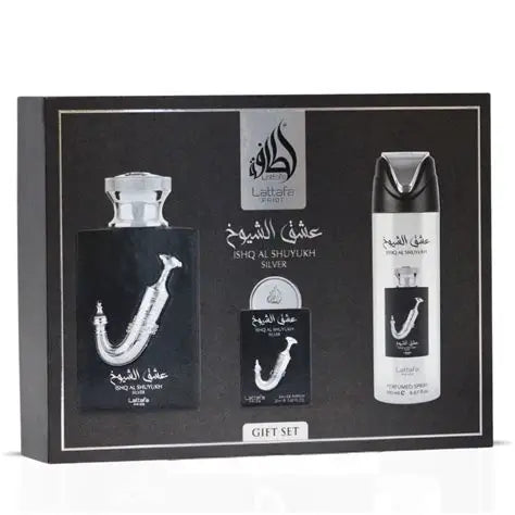 Ishq Al Shuyukh- Lattafa Pride Gift Set (EDP 100ml +  EDP 20 ML + Perfume Spray 200 ML)