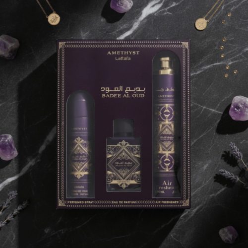 Lattafa Amethyst Gift Set – Bade’e Al Oud 3 Piece Set