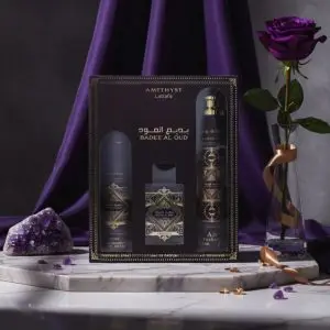 Badee Al Oud Amethyst Gift Set - Lattafa Eau de Parfum(100 ml + 300 ml + 200 ml)