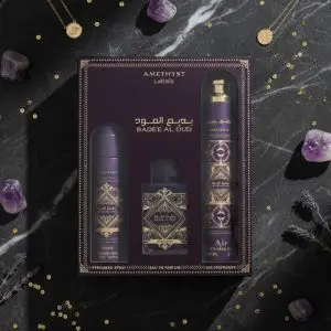 Badee Al Oud Amethyst Gift Set - Lattafa Eau de Parfum(100 ml + 300 ml + 200 ml)