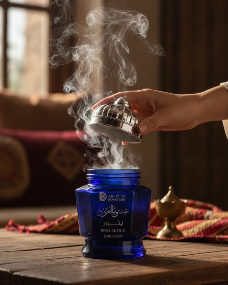 ISHQ Al OUD Bakhoor Jar - Damas Rose (30g)