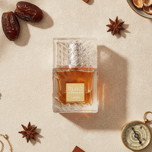Lattafa Khamrah 100 ml bottle shown on SWID Perfumery