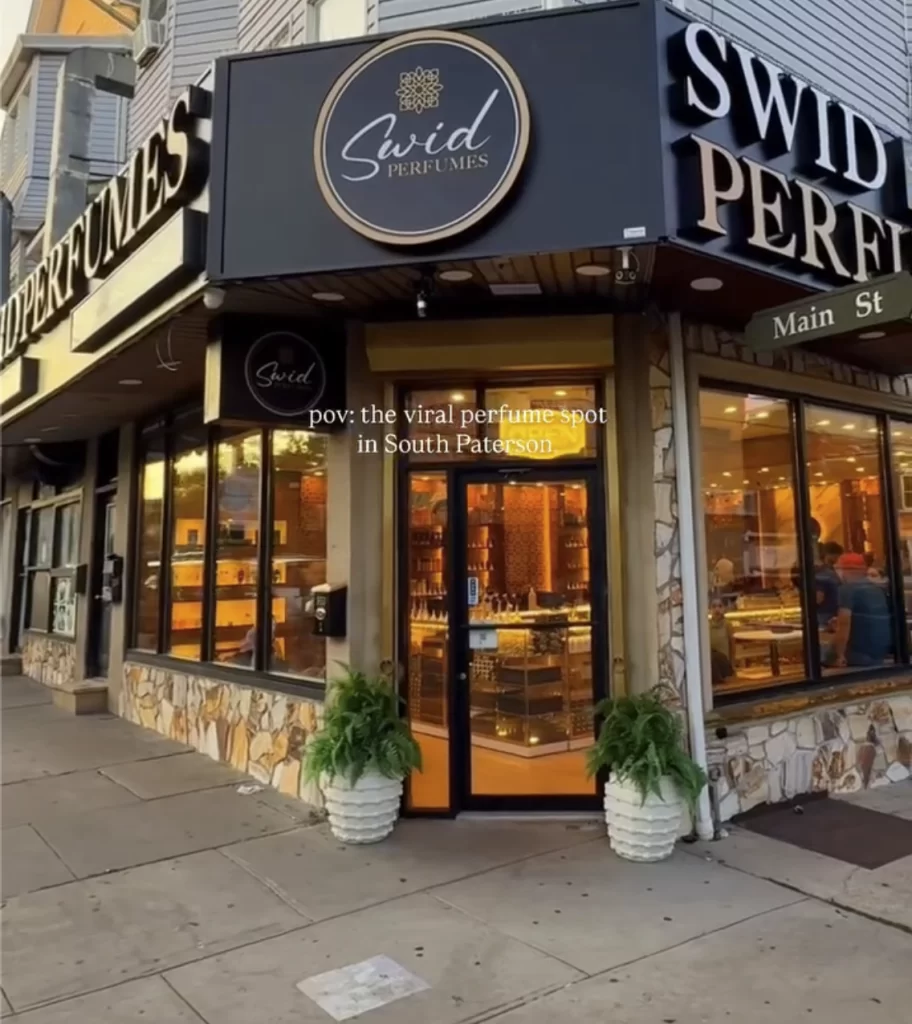 The SWID Perfumery storefront on Main Street in Paterson, New Jersey