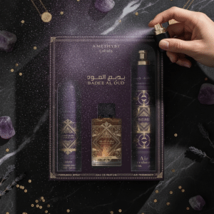 Badee Al Oud Amethyst Gift Set - Lattafa Eau de Parfum(100 ml + 300 ml + 200 ml)